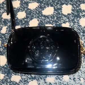 Tori Burch Black Patent Leather Crossbody Bag